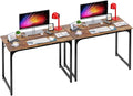 PayLessHere | 39 Inch Computer Desk | Brown | Office Desk with Metal Frame, Adjustable Feet | Water-Resistant, Scratchproof Surface | Sturdy Writing Table for Home Office or Study | Pack of 2