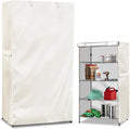 Storage Shelf Cover,Outdoor Heavy Duty 600D 60''W x 24''D x 72''H Dustproof Waterproof Shelf Covers for Wire Shelving,Storage Rack Cover with Zipper,White