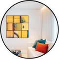 Oruii Round Mirror 28 inch, Black Round Mirror, Large Circle Mirrors Metal Frame, Black Circle Mirrors for Wall, Bathroom, Living Room, Dining Room, Entryway, Hallway, Bedroom