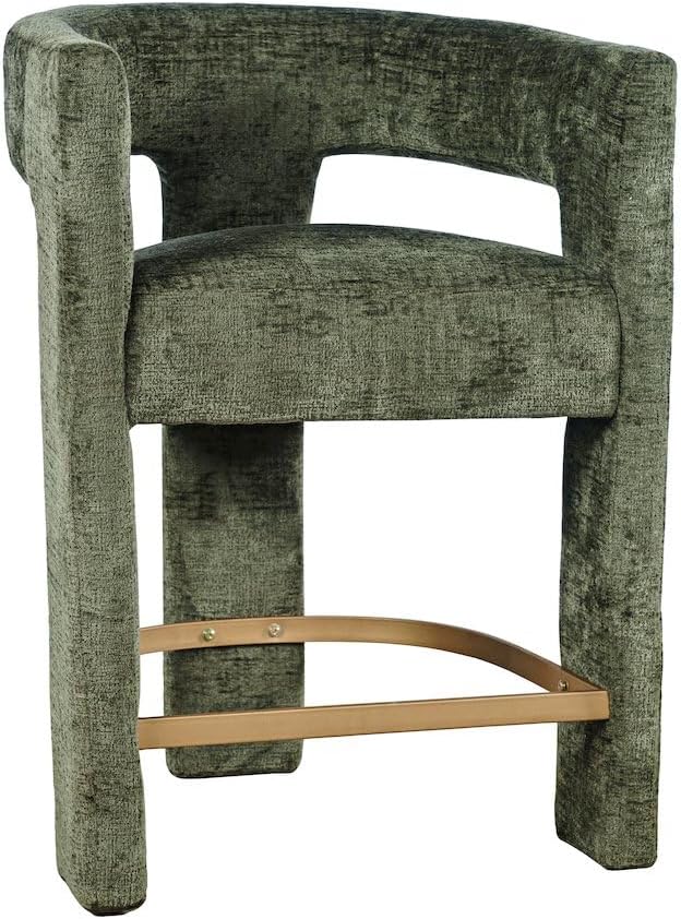 Jofran Gwen Forest Upholstered Counter Stool with Arms – Versatile Barstools – Stylish Seating for Kitchen Dining Room or Home Bar, Natural, Modern Counter Stools, Set of 4
