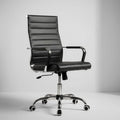 Okeysen Office Desk Chair, Ergonomic Leather Modern Conference Room Chairs, Executive Ribbed Adjustable Swivel Rolling Chair for Home Office.