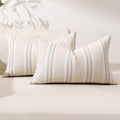 Hckot Throw Pillow Covers 12x20 Set of 2 Blue Pillow Covers Farmhouse Decorative Pillows Textured Linen Square Cushion Covers for Sofa Couch Bed Living Room Decor(Dusty Blue)