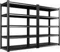2 Pack Storage Shelves,3000LBS Garage Shelving ,Adjustable Garage Shelves ,Heavy Duty Metal Shelving, 5 Tier Wood Utility Steel Shelf, Easy-to-install Shelving Units and Storage 71.2''x46''x19.7"