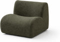 Curved Modular Single Sofa Chair, 33" Foam Boneless Sherpa Couch, Comfy Teddy sofas for Small Spaces, Modern Sectional Couches for Living Room, Bedroom, Apartment, Dorm, Office– No Assembly, Grey