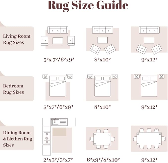 Homemate Washable Rug 10x12 Area Rugs - Vintage Faux Wool Rugs for Living Room Bedroom Dining Room - Non Slip Foldable Carpet Indoor Area Rug for Home Decor（10'x12', Pink