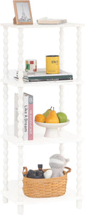 Fultyle Bookshelf, 4-Tier Bookcase with Open Shelves, Modern Book Shelf for Small Spaces, Bedroom, Living Room and Office with Solid Wood Legs(White)