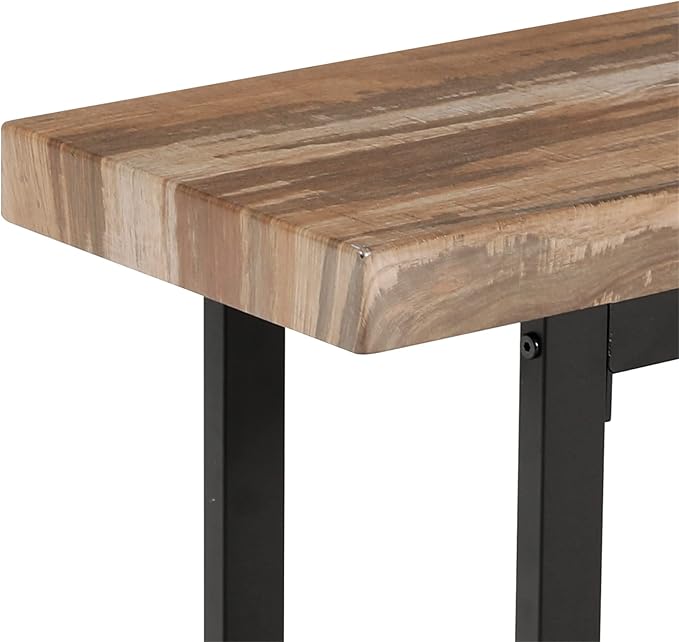 STHOUYN 59” Dining Bench Pair of 2 for 6-8 Person, Farmhouse Indoor Kitchen Table Benches, Bed Bench, Industrial Shoe Bench (Brown 2pcs)