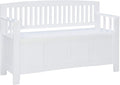 Cynthia White Storage Bench with Flip-Top Lid and Hidden Storage Space by Linon