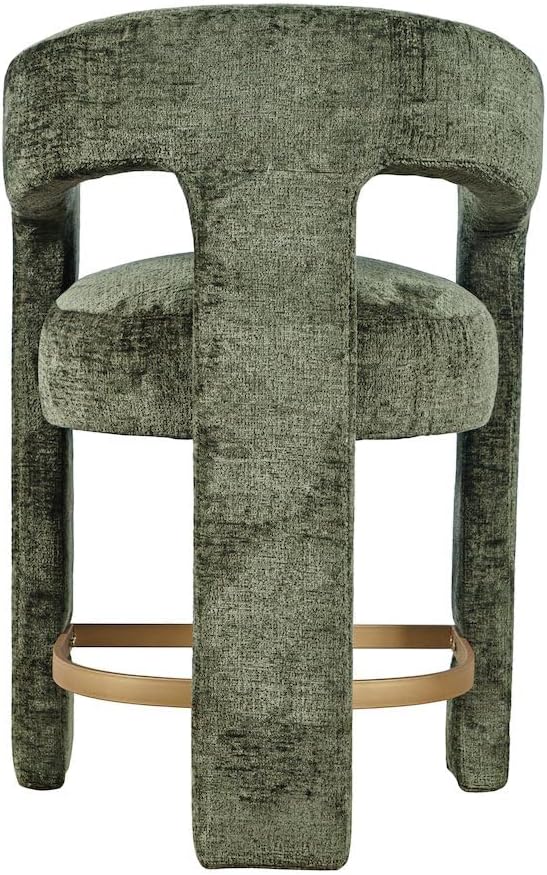 Jofran Gwen Forest Upholstered Counter Stool with Arms – Versatile Barstools – Stylish Seating for Kitchen Dining Room or Home Bar, Natural, Modern Counter Stools, Single Stool