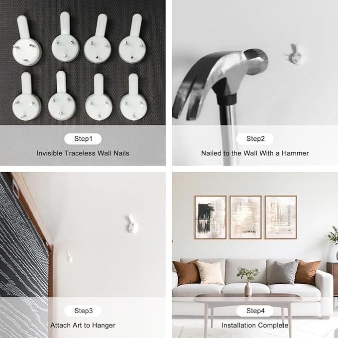 HPINUB Modern Abstract Canvas Wall Art Set, (Set of 3,12X16 Inch) Textured Framed Art Prints, Black and White Large Wall Painting,Neutral Minimalist Wall Decor for Living Room, Dining Room, Office