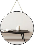 Funerom Black Round Wall Mirror 15.4 Inches Circle Mirror Bathroom Mirrors for Over Sink