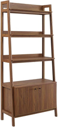 Modway 33" Bookshelf Display Case in Walnut