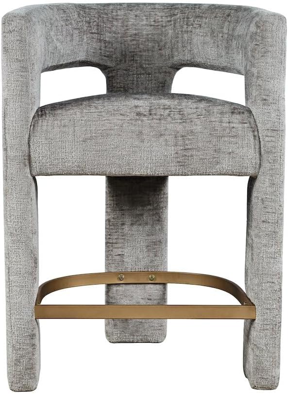 Jofran Gwen Gray Upholstered Counter Stool with Arms – Versatile Barstools – Stylish Seating for Kitchen Dining Room or Home Bar, Natural, Modern Counter Stools, Single Stool