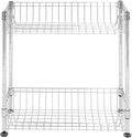 Shelving Inc. 8" d x 18" w x 18" h 2-Tier Chrome Wire Basket Rack, Everyday Shelving, Weight Capacity 65 lbs Per Shelf