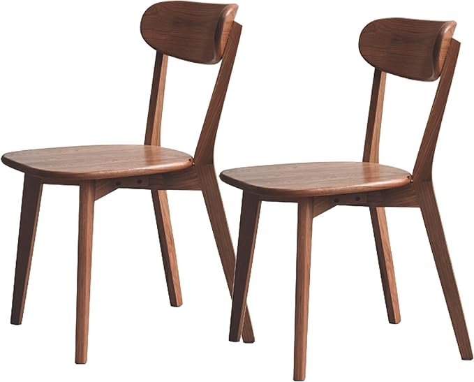 Dining Chairs Set of 2, Solid Oak Wood Dining Chair with Comfortable Backrest, Sturdy Wooden Chairs Legs with Silent Footpad for Kitchen, Dining Room