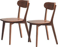 Dining Chairs Set of 2, Solid Oak Wood Dining Chair with Comfortable Backrest, Sturdy Wooden Chairs Legs with Silent Footpad for Kitchen, Dining Room