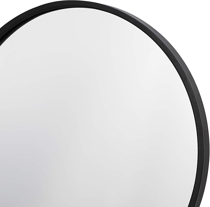 Smartxchoices Pack of 2 Black Round Mirrors 18 Inch, Wall Mounted Circle Mirrors, Metal Vanity Mirror Wall Bathroom Décor, Washrooms, Living Rooms
