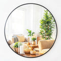 Smartxchoices 36 Inch Large Round Mirror, Metal Frame Wall Mirror Mounted Black Circle Mirrors, Vanity Mirror Modern Minimalist Wall Décor for Entryway, Bathroom, Washrooms, Living Rooms
