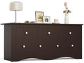 Furmax Dresser for Bedroom, 5 Wood Dresser, Chest of Drawers, for TV up to 65 inch, TV Stand Storage Chest of Drawers for Hallway Entryway (Brown)