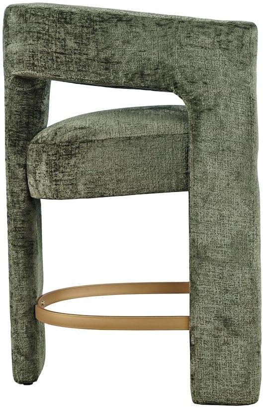 Jofran Gwen Forest Upholstered Counter Stool with Arms – Versatile Barstools – Stylish Seating for Kitchen Dining Room or Home Bar, Natural, Modern Counter Stools, Set of 6