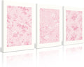 Pink Floral Wall Art Chinoiserie Flower Wall Decor Pictures Aesthetic Canvas Wall Art Love Shack Fancy Poster Vintage Floral Prints for Living Room Bedroom 12x16 Inch Framed Set of 3