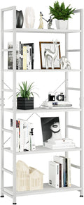 NUMENN 5 Tier Bookshelf, Tall Bookcase Shelf Storage Organizer, Modern Book Shelf for Bedroom, Living Room and Home Office, White