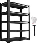 2500lbs Heavy Duty Garage Shelving, 5-Tier Adjustable Storage Shelves, 72" H x 35.4" W x 15.7" D, Utility Metal shelvingfor Warehouse, Basement, Garage