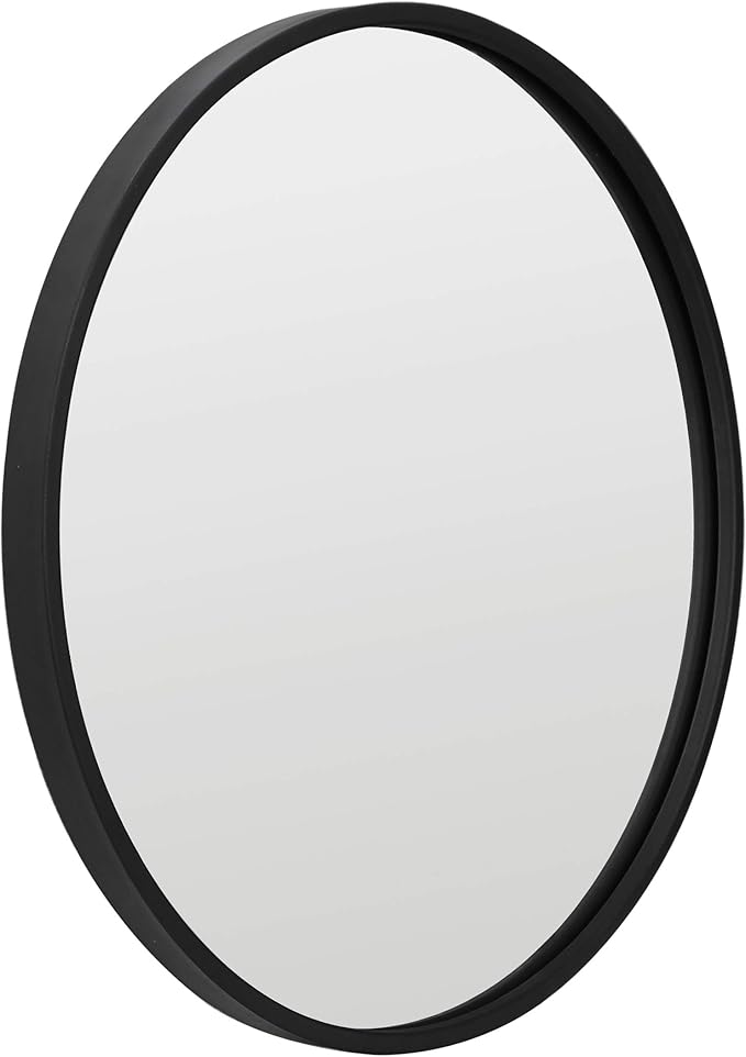 Smartxchoices 36 Inch Large Round Mirror, Metal Frame Wall Mirror Mounted Black Circle Mirrors, Vanity Mirror Modern Minimalist Wall Décor for Entryway, Bathroom, Washrooms, Living Rooms