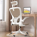 Monhey Ergonomic Office Chair, 90°-125° Tilt Back Home Desk Chair with 360° Swivel & Mute Wheels, High Back Mesh Computer Chair for Adults with Lumbar Support, 330 LBS Capacity (04White+Khaki)