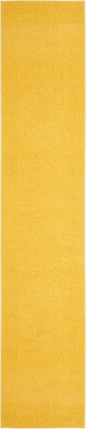 Nourison Home Nourison Essentials Yellow 2'2" x 20' Area Rug - Easy Clean, Non Shedding, Bed Room, Living Room, Dining Room, Kitchen (20' Runner)