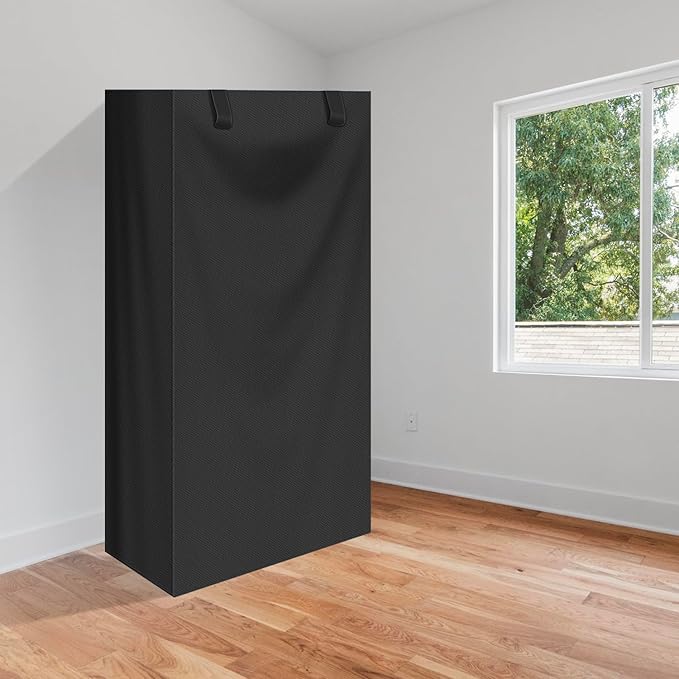 Storage Shelving Unit Cover,Waterproof Shelf Cart Cover Protective Outdoor Indoor Storage Rack Dust Cover with Zipper (32.5""Lx16.5""Wx72""H), Black, O0-C2NH-ZY28