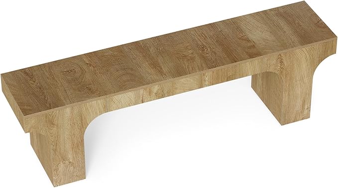 LITTLE TREE 63" Dining Bench, Long Wood Bench for Dining Table, Farmhouse Entryway Bench for Hallway, Living Room, End of Bed, Kitchen
