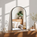 NEWBULIG 22X30 Inch Arched Bathroom Mirror for Wall, Vanity Bathroom Mirrors for Over Sink Tempered Glass, Anti-Rust Arched Metal Framed, Hangs Horizontally or Vertically, Farmhouse Home Decor, Black