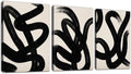 arteWOODS Wall Art Canvas Set Abstract Lines Pictures Modern Mid Century Boho Wall Decor Minimalist Abstract Black Stroke Lines Canvas Painting Artwork Living Room Bedroom Home Office 12"x16" Set of 3