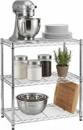 Honey-Can-Do 3-Tier Heavy-Duty Adjustable Shelves, Metal Storage Rack with 250-lb Shelf Capacity, Chrome, 14" W x 24" L x 30" H