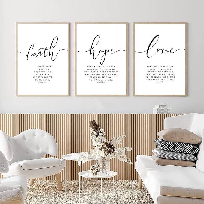 Bible Verses Wall Art Decor Scripture Canvas Wall Art Inspirational Bible Quote Wall Decor Scripture Posters Spiritual Christian Artwork Pictures Wall Painting for Living Room 16x24 Inch Unframed