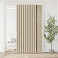 Jilron Accordian Door Curtain, 100% Blackout Folding Magnetic Doorway Curtains,Linen Style Closet Doors,for Room Divider,Privacy Protection（W72 x L78,Beige,1 Panel）