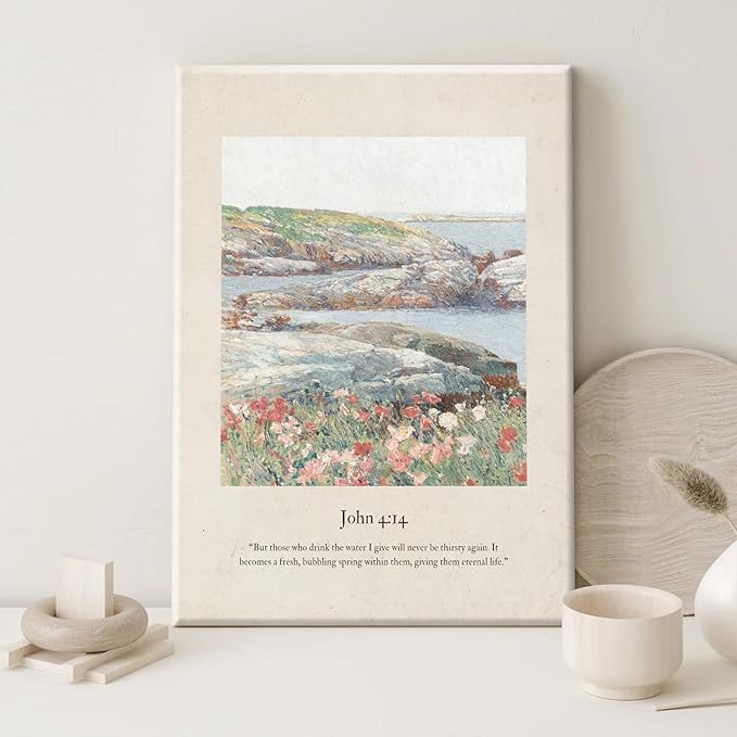 Christian Scripture Wall Art Set of 6 Bible Verse Canvas Wall Decor Psalm 23 Wall Art Religious Pictures Vintage Prints Christian Artwork Bible Verse Poster for Living Room 8x10 Inch Ready to Hang