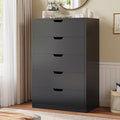 HAUOMS Tall 5 Drawer Dresser, Black Modern Chest of Drawers for Bedroom,Closet Dressers with Drawers for Living Room, Entryway, Hallway