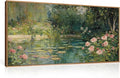 FWIEXA Monet Floral Framed Canvas Wall Art Set, Impressionist Botanical Garden Wall Decor, Vintage Ponds Tree Plant Artwork, Nature Landscape Prints, 20x40 Inches Pictures for for Living Room, Bedroom