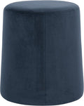 HomePop Organic Shape Ottoman (No Lid, Seat Only) | HomePop Home Décor | Round Pouf Foot Rest – Blue Velvet