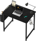 OLIXIS Computer Desk 31 Inch Home Office Desks for Small Spaces, Gaming Writing Study Work Table with Storage Bag and Headphone Hook for Bedroom, Black