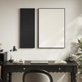 Framed 3D Textured Black and White Abstract Wall Art, 2 Piece Modern Minimalist Paintings Artwork for Walls, Black White Geometric Line Pictures for Living Room Bedroom Hallway Office Wall Decor