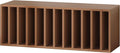 IOTXY DIY Modular Cube Bookcase - CubeXY Customizable Stackable Expandable Basic Shelving Units, 12-Cube Wooden Open Bookshelf with Removable Shelves for 10-inch Vinyl Record Storage Organizer, Walnut