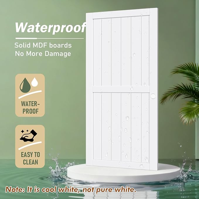 FREDBECK Sliding Closet Doors 60x80(Double 31inch),Bypass Barn Door with Hardware,for Bedroom,White,H Frame,Assemble Required