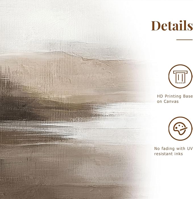 SAFERRYHOME Neutral Abstract Wall Art - Minimalist Framed Canvas Print Set, Landscape Shapes Abstract Illustrations Modern Nordic Calm Decor for Living Room, Bedroom, Bathroom - 3 Panels 24x36 Inch