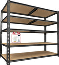 40W Garage Storage Shelves,Garage Shelves Heavy Duty,5 Tier Shelving Unit,2400LBS Capacity Heavy Duty Shelving for Garage Storage,Warehouse,72" H x40 W x20 D