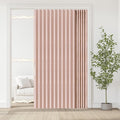 Jilron Accordian Door Curtain, 100% Blackout Folding Magnetic Doorway Curtains,Linen Style Closet Doors,for Room Divider,Privacy Protection（W72 x L78,Pink,1 Panel）