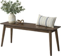 Alaterre Furniture Calais Dining – Mid Century Modern 46-Inch Solid Wood Dining Bench – Entryway Bench with Minimalist Design for Entryway, Dining Room, Kitchen, or Bedroom (Warm Walnut Finish)