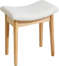 Royal Windsor Vanity Stool with Saddle Cushion, 18 Inch Makeup Vanity Chair for Living Room, Modern Foot Stool Ottoman Piano Bench,Small Upholstered Bench for Bedroom, Beige